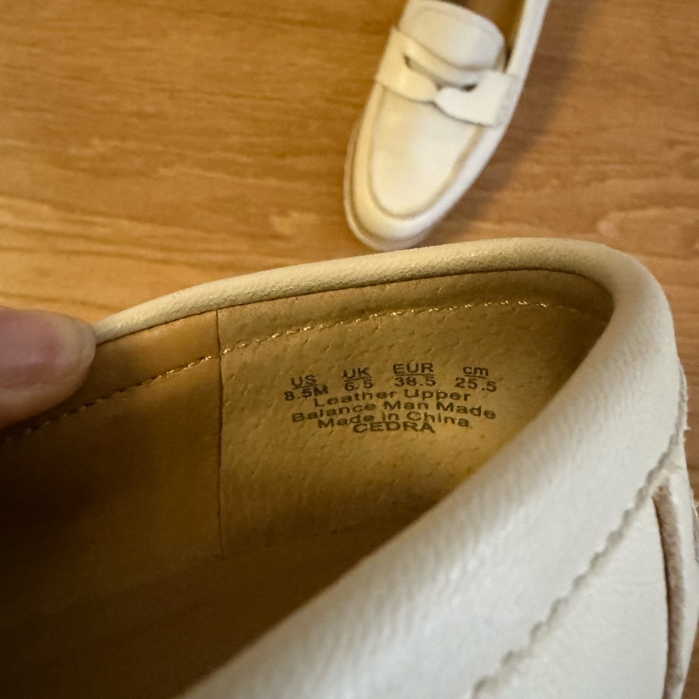 Franco Sarto White Leather Loafers - Picture 4 of 4